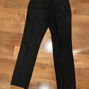 Banana Republic Black Laser-Cut Hem Stretch Pants